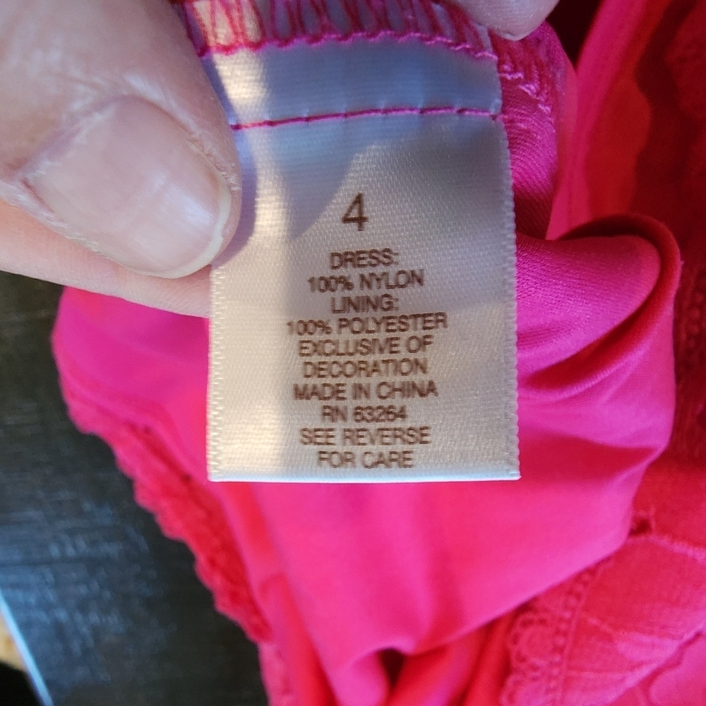 EST 1962 Elegant Pink Floral Lace Dress - Picture 8 of 8
